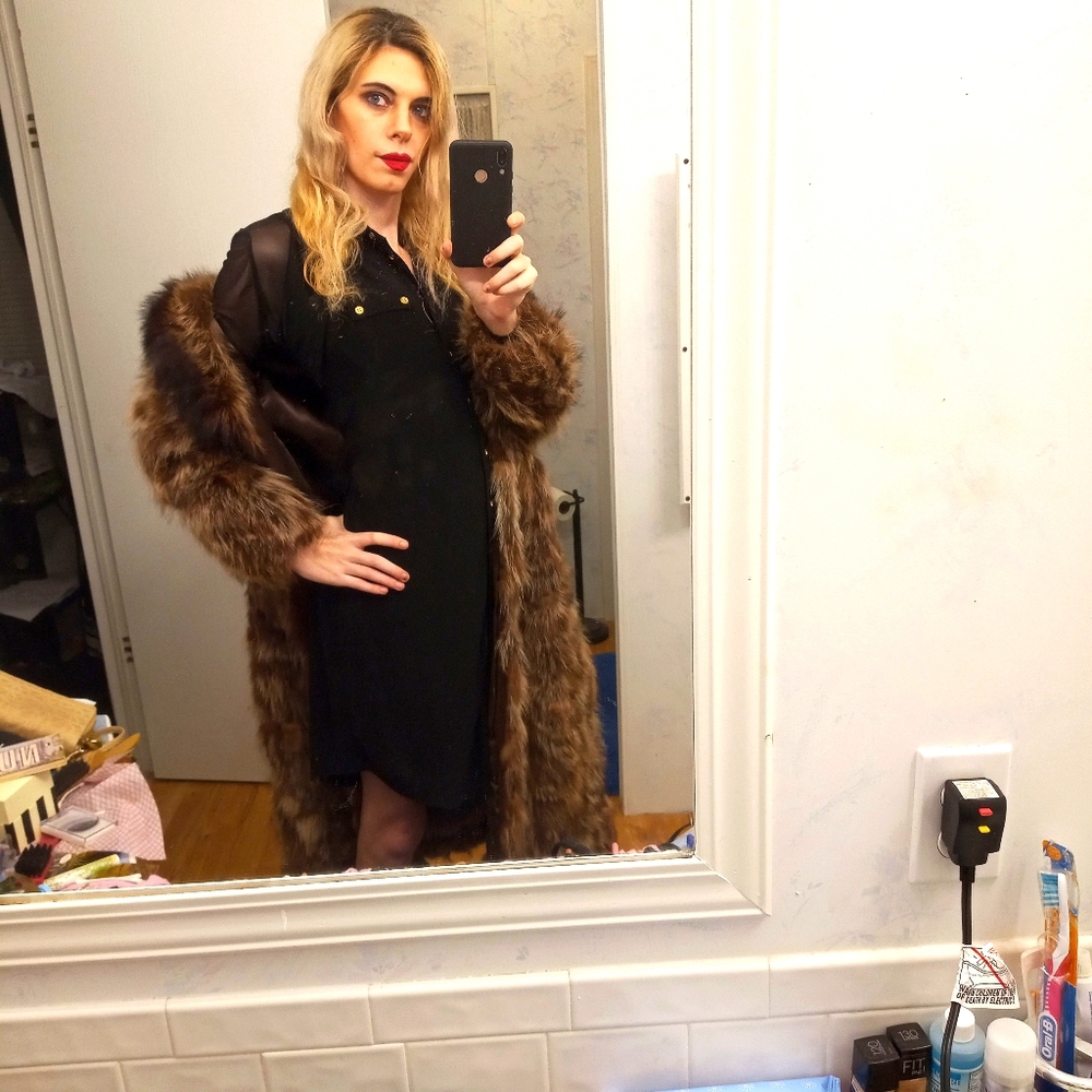 Jacques saint Laurent fur coat